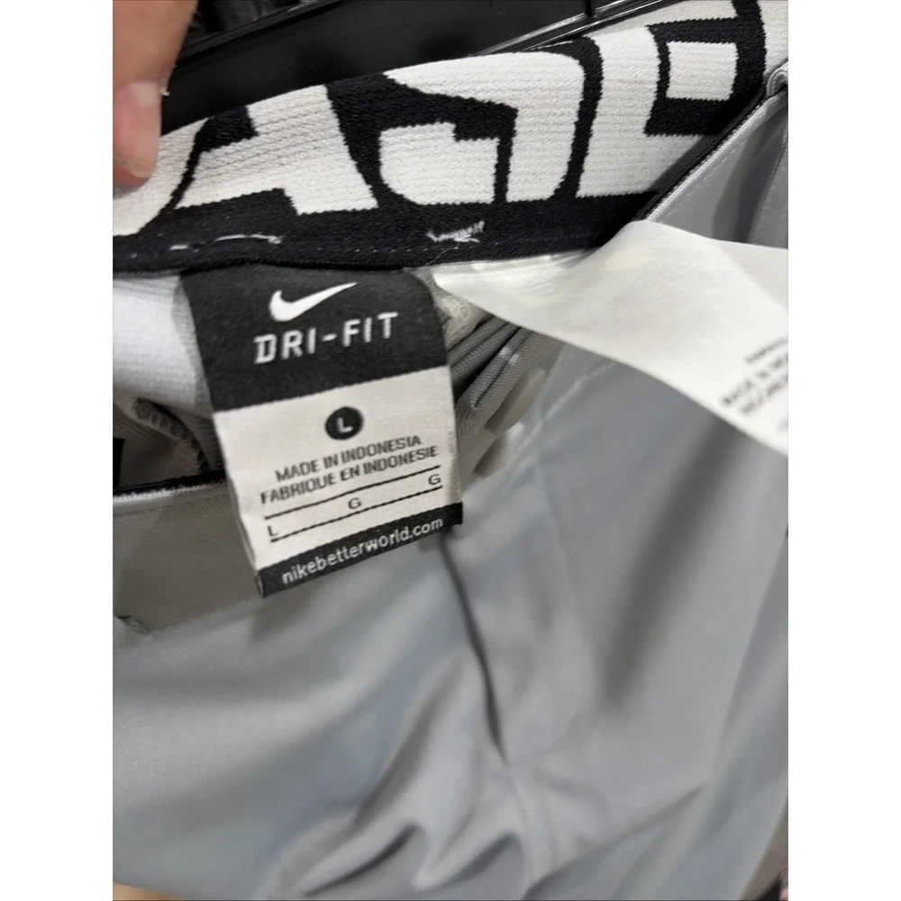 Nike Dri-FIT BOYS Large Gray Baseball Pants Black Piping Snap Waist NEW $35 F40